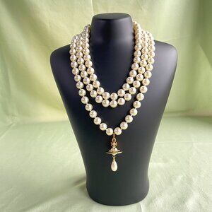 Brand New Vivienne Westwood Triple-Strand Pearl Necklace